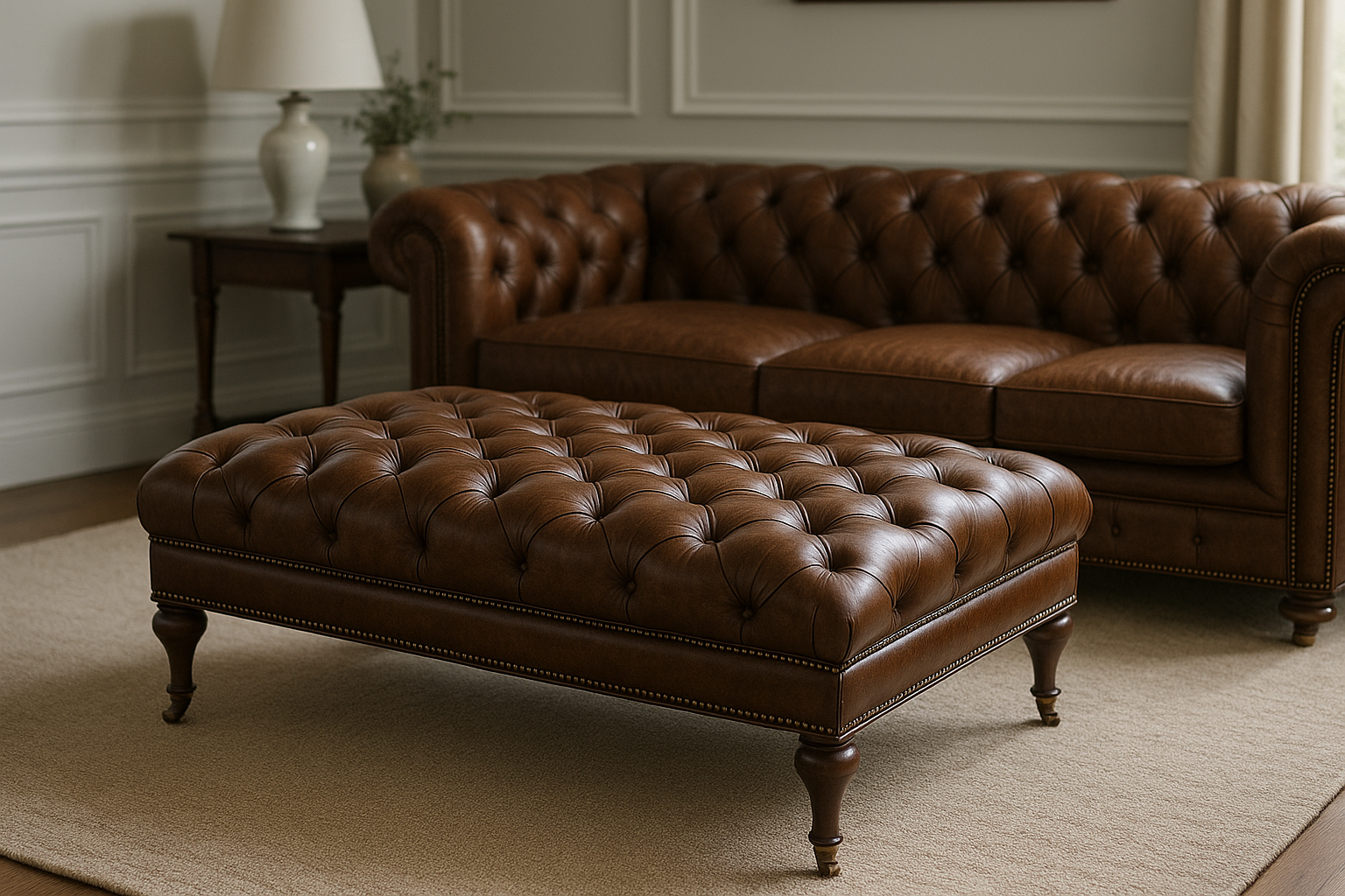 Integrating a Chesterfield Ottoman in Minimalist Spaces