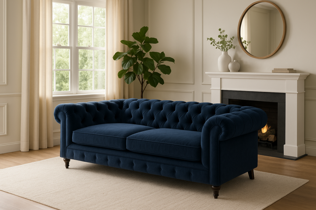 Integrate a Velvet Chesterfield Sofa into Minimalist Design ...