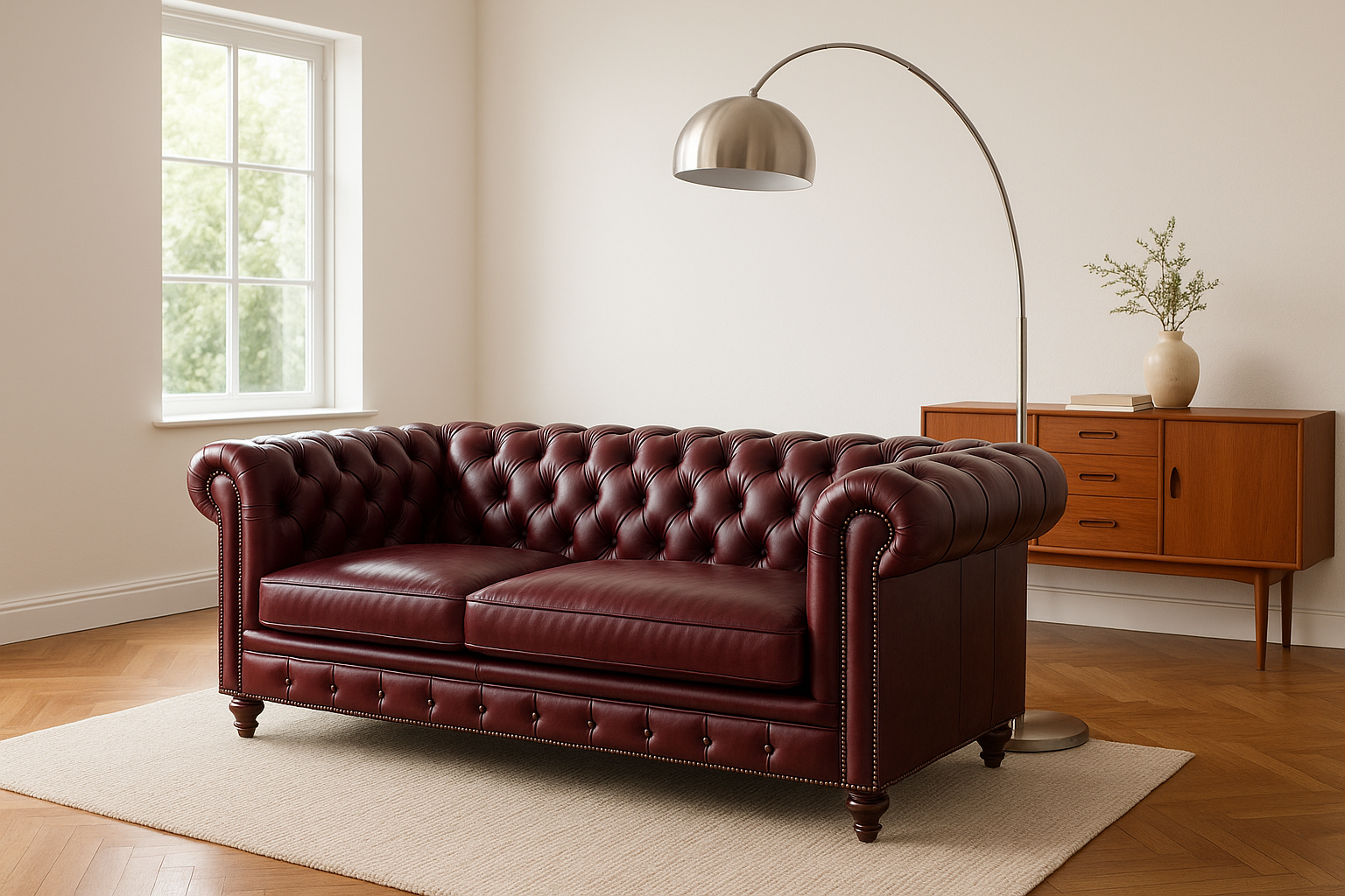 Photo inspiration: Mid Century Modern Chesterfield Sofa Reference: Style A Chesterfield Sofa In Mid Century Modern Decor