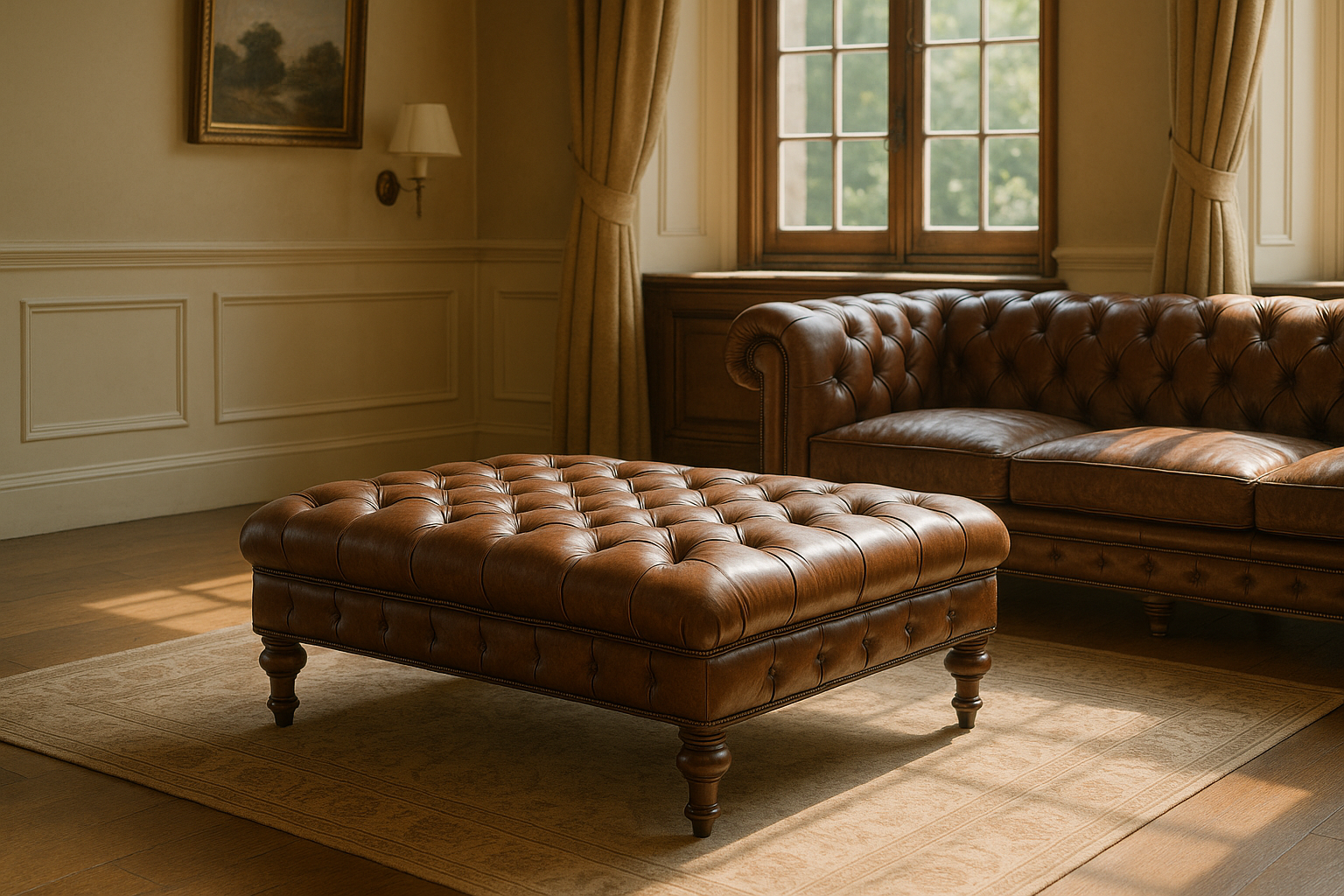 Selecting a Chesterfield Ottoman for Minimalist Living Rooms ...