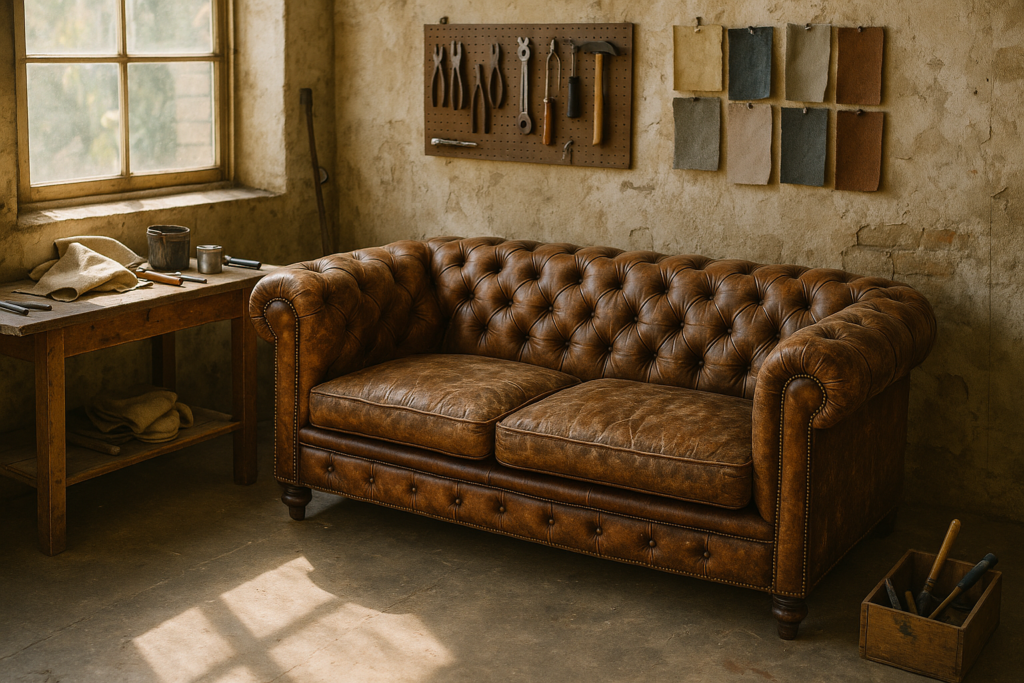 How to Restore a Used Chesterfield Sofa on a Tight Budget ...
