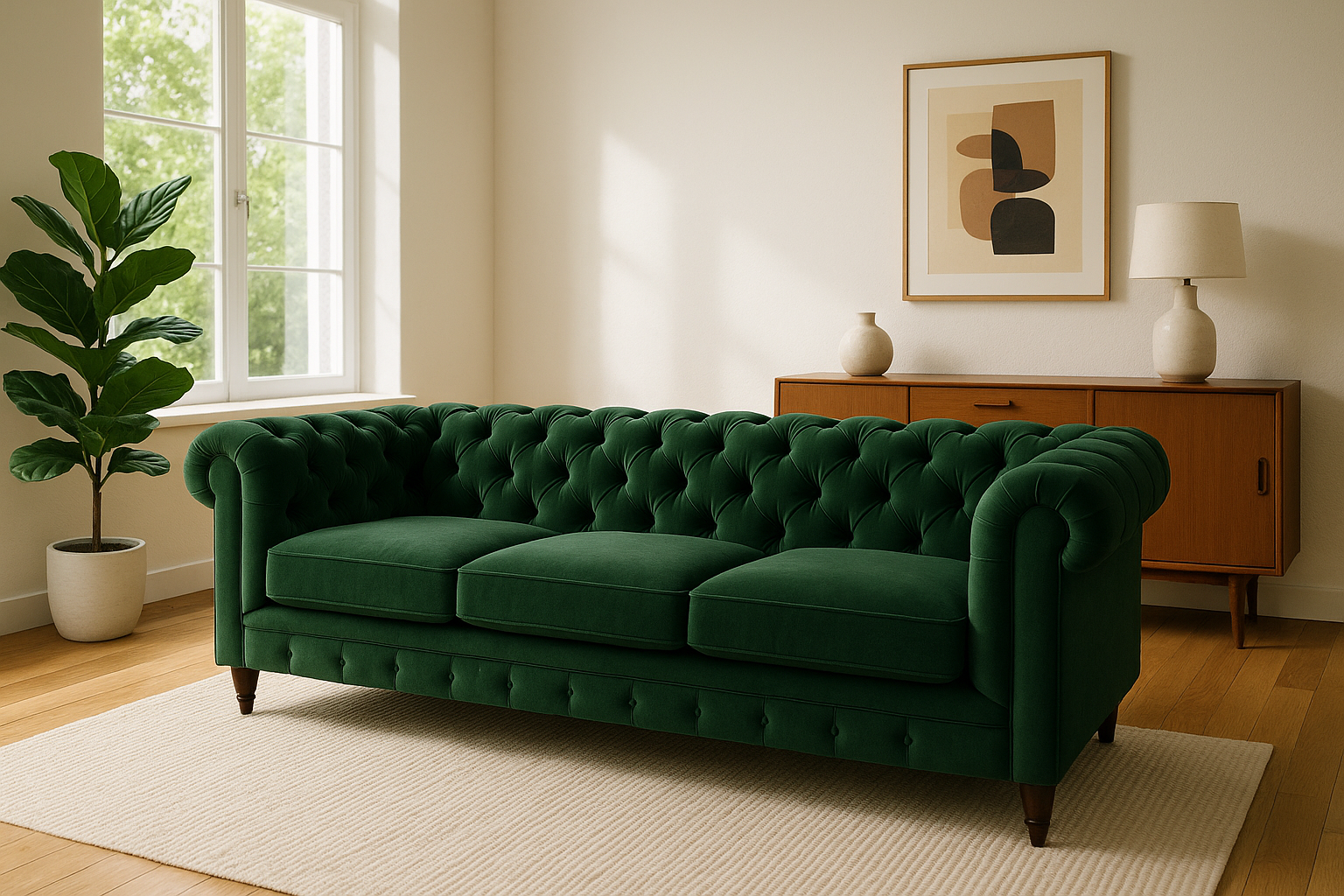 How to Mix a Chesterfield Sofa with Mid-Century Modern Decor