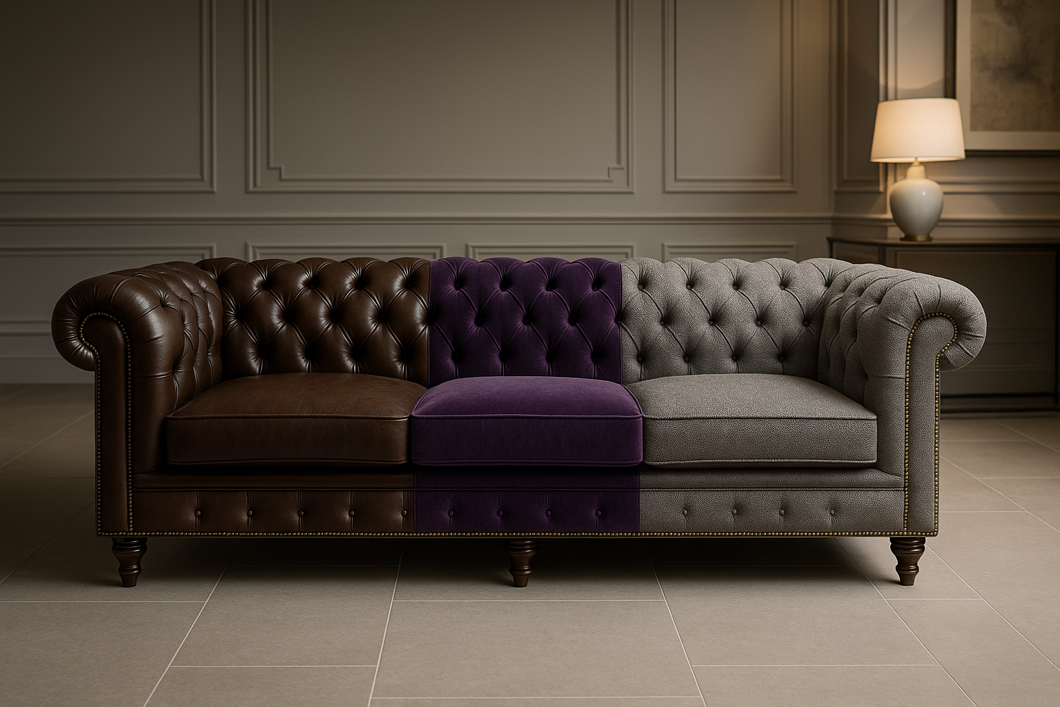 The Ultimate Guide to Chesterfield Sofa Suite Fabrics: Leather vs. Velvet vs. Tweed